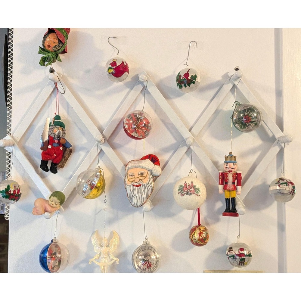 Vintage Christmas Ornament Lot of 18 Mixed Holiday Decorations